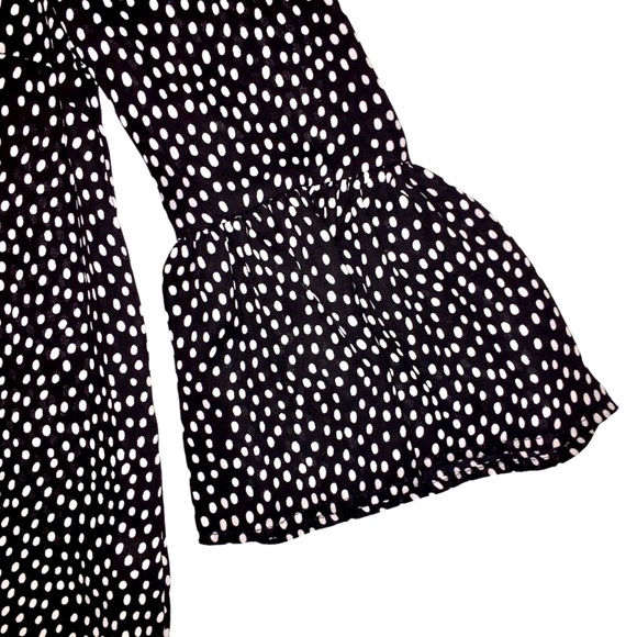 ELLE PEPLUM BELL SLEEVE POLKA DOT BLOUSE - Picture 5 of 9